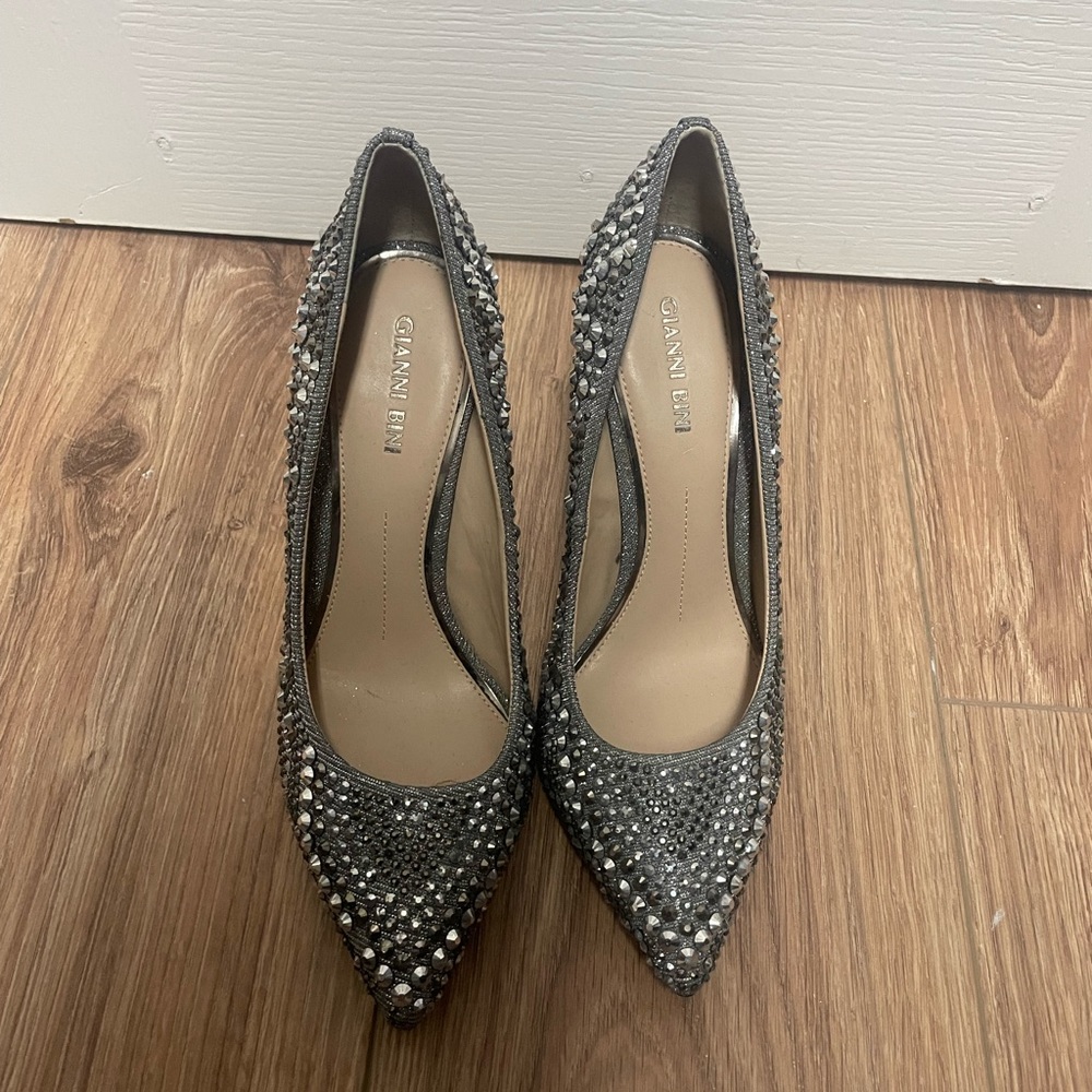 Gianni Bini Sparkling Silver Heels